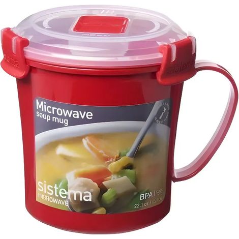 Sistema Mug para sopa rojo 656 ml microondas