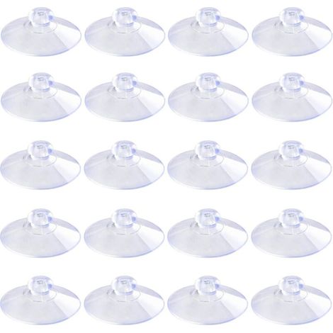 20mm 100 Pièces Mini Ventouses Transparentes Sans Crochets Sans Trous, Ventouses en Plastique PVC pour Festival Décoration Mur Verre Maison Voiture (1/5)