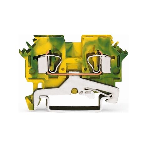 Connecteur à 2 fils 4 mm² jaune-vert 281-607