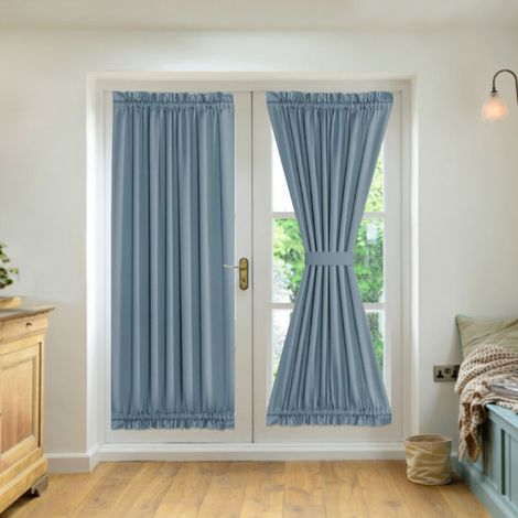 VURAHOME - Rideaux de porte française à 2 panneaux avec embrasse de passe-tringle intérieur bloquant le soleil intimité rideaux à œillets rideau occultant thermique pour fenêtre cuisine portes patio 2 (1/5)