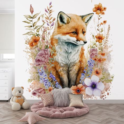 Papier peint panoramique Enfants - Renarde - 130 cm x 84 cm (1/4)