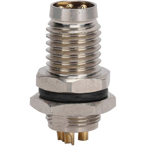 Connecteur enfichable M8 aviation 4 broches, interface métallique IP67, boîtier en laiton nickelé pour prise femelle (1/5)