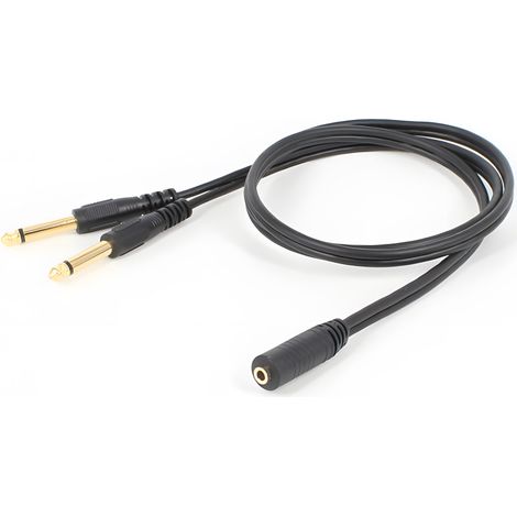 Câble adaptateur stéréo femelle 3,5 mm vers double mono mâle 6,5 mm câble audio mâle 6,35 mm vers 3,5 mm pour amplificateurs. (1/5)