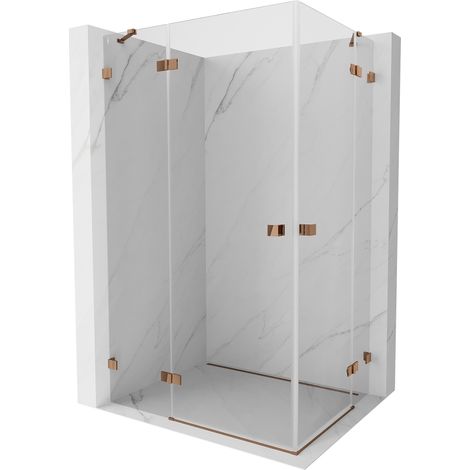Mexen Lunar Duo cabine de douche pivotante 105 x 90 cm, transparent, or rose - 834-105L-090P-60-00 (1/5)