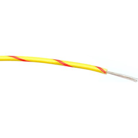 Fil électrique RS PRO BS4808 0,5 mm² 20 AWG, 1 kV c.a., PVC Rouge/Jaune, 100m ( Prix pour Bobine de 100 )