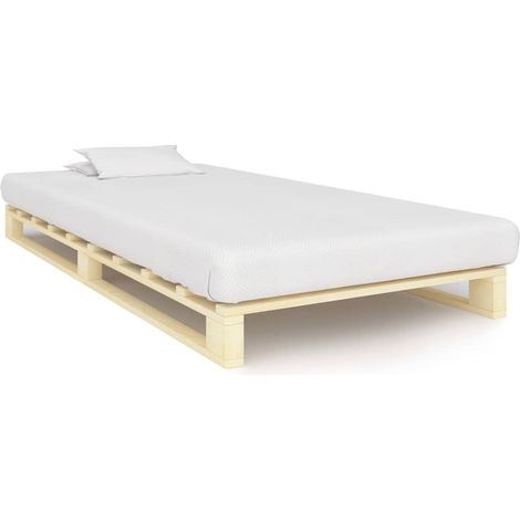 Cadre de lit de palette Bois de pin massif 100x200 2 (1/5)