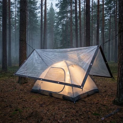 Randaco 2x Bâche transparente imperméable avec œillets anti-rouille pour jardin et terrasse, 2 × 3 m (1/5)