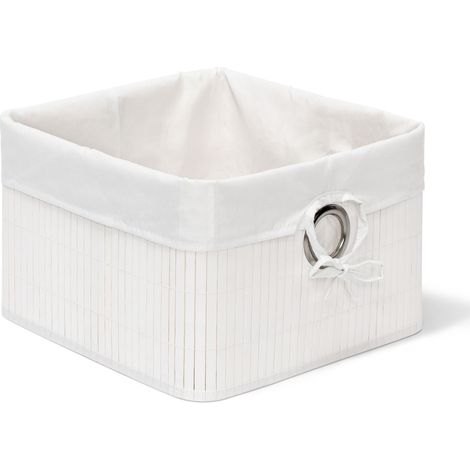 Cesto cestino portaoggetti pieghevole 20 x 31 x 31 cm per scaffali decorativo in bambù naturale 130005767