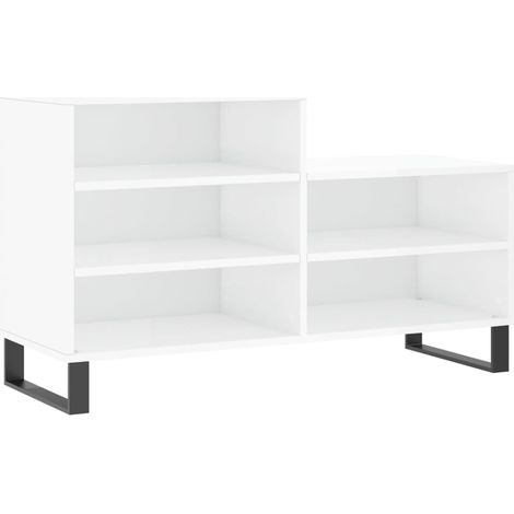 Maison Exclusive - Scarpiera Bianco Lucido 102x36x60 cm in Legno Multistrato