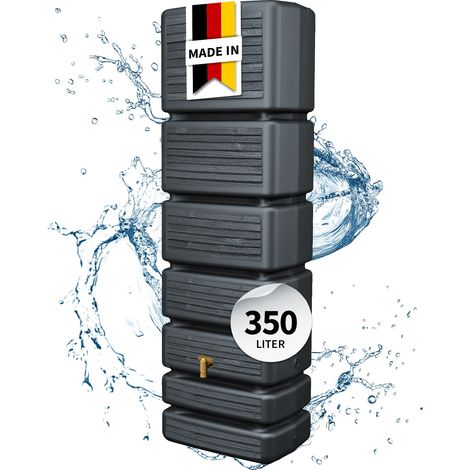 4rain Regenwasser-Wandtank Slim Wood Decor graphite grey 350 Liter