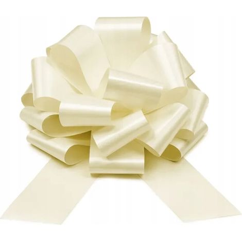 Nœud à cordon pour cadeaux, décoration, ornement blanc cassé, anniversaire, 30 cm (1/3)