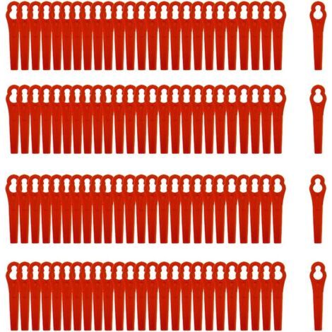 200pcs Lames en Plastique Coupe,Lames en Plastique de Rechange,Lames de Tondeuse en Plastique,Coupe-bordure en Plastique,Pelouse Tondeuse Accessoires pour Jardin (rouge) (1/5)