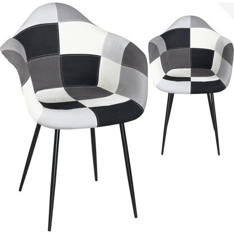 Pied de fauteuil Novo Patchwork en métal – Lot de 2 (Marron) (1/5)