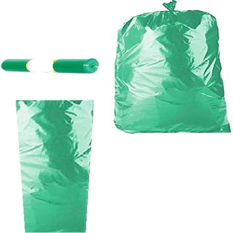Sacchetti per bidoni spazzatura buste grandi immondizia pattumiera sacco 90x120cm resistenti kg3 smaltire rifiuti dayli verde