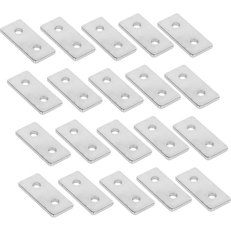 20 plaques de réparation plates en acier au carbone, connecteurs de fixation pour profilés en aluminium 1840 (1/5)