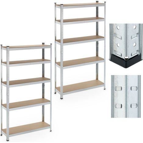 Set aus 2 stabilen regalen mit 5 ebenen 8830803