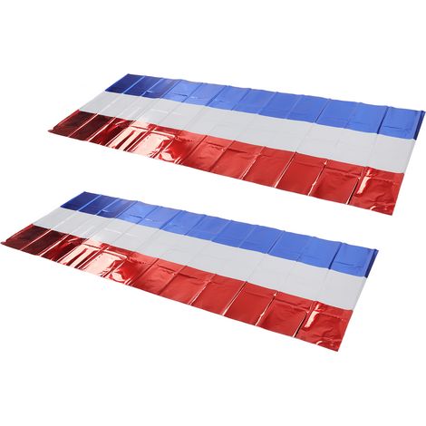 Nappe PET imperméable motif rouge blanc bleu, 2 pièces, décoration fête 4 juillet, nappes Independence Day (1/5)