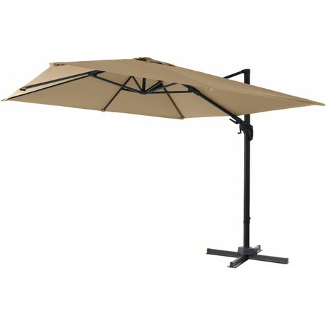 FAGUS N+ Ampelschirm 300x300 cm taupe Gestell Alu anthrazit, Streben Stahl, Bezug 100% Polyester PA-beschichtet, 250g/m² taupe, UPF 50+ (1/5)