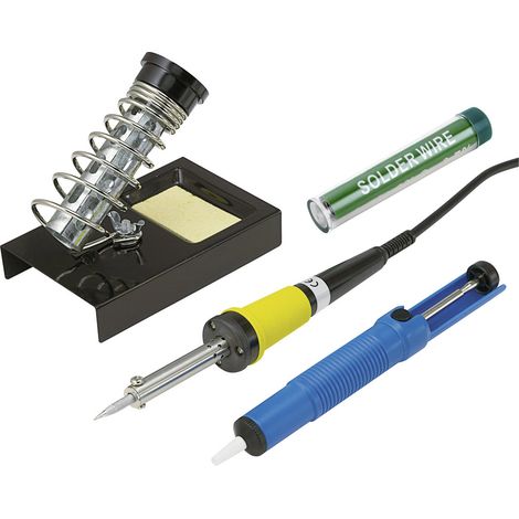 Basetech ZD-30B Lötkolben-Set 230 V 30 W Bleistiftform inkl. Lötzinn, inkl. Ablage, inkl. Entlötsau