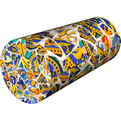 Cuscino riabilitativo a rullo Madrid Ø15x40 cm - velluto, memory foam, per supporto di collo e schiena, Bertoni (1/5)