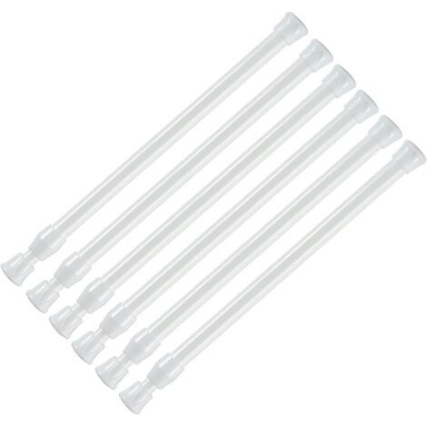 QORVA-Tringle Rideau Sans Percage, Lot de 6 Tringles Extensibles 18-28cm, Tringles à Rideaux Pour armoire, bibliothèque, Armoires, Bricolage, Cuisine