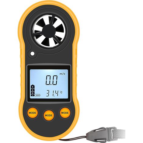 royaluxe - Compteur de Vitesse du Vent numérique, RZ818 anémomètre portatif Compteur de Vitesse du Vent thermomètre détecteur de Vent jauge de débit d'air pour mesurer la Vitesse de température (1/5)
