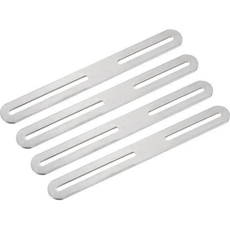 CCYKXA Set mit 4 verstellbaren Edelstahl-Eckwinkeln, 210 x 24 mm, dicke Flachwinkel, für feste Möbelregalverbinder (Silber) (1/4)