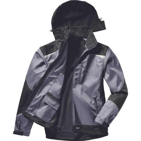 PIONIER - Veste de travail "Softshell" - gris/noir - 18860 taille L/42.44 - Ce produit de marque PIONIER est neuf.
