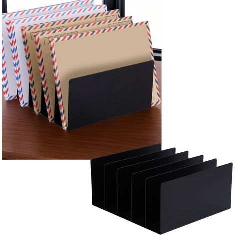 Tragbarer Schreibtisch-Aktenorganizer aus Metall mit 5 Fächern für Büro und Zuhause (1/5)