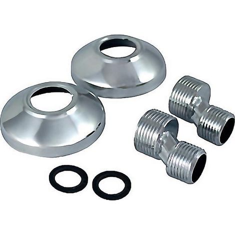 CIS excentrica cromada grande 90mm , Juego de excéntricas grandes para griferiasEntrada 1/2 pulgada macho,salida 3/4 pulgada macho. (1/2)