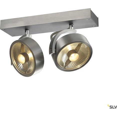 Plafonnier applique intérieur KALU double alu brossé GU10/QPAR111 2x75W max - SLV - 147316
