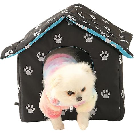 Katzenhaus Für Draußen Winterfest  Wasserdichtes Outdoor Katzenhöhle Für Katzen mit Abnehmbarem Matte  Faltbares Pet Outdoor House Tierheim Für Kleine Katzen--M (1/5)