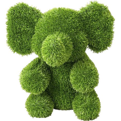 Figura de Césped Artificial Elefante Sentado 33x33x35 cm para Decoración Ideal para JardÃn, Terraza y Hogar (1/5)