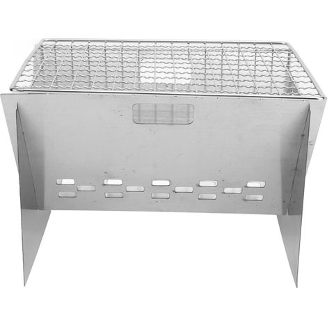 Barbecue pliable au charbon de bois, mini barbecue portable détachable en acier inoxydable pour le camping en plein air (1/5)