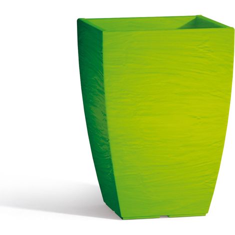 VASO IN RESINA MONACIS ADONE SQUARE  H 37 cm. VARI COLORI - Colore: Verde