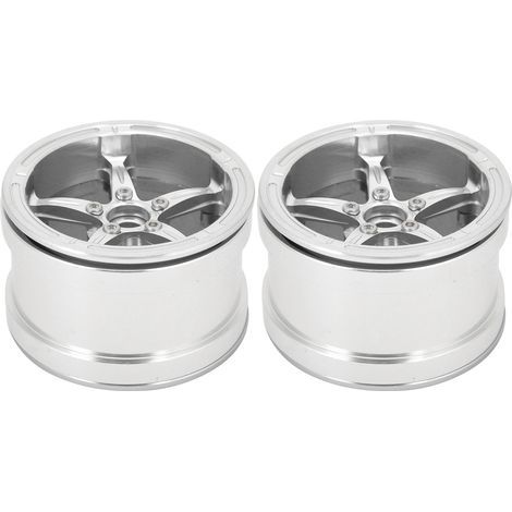 Jantes en alliage d'aluminium Beadlock pour moyeu de roue de voiture RC Crawler 1/10, accessoires RC, argent (1/5)