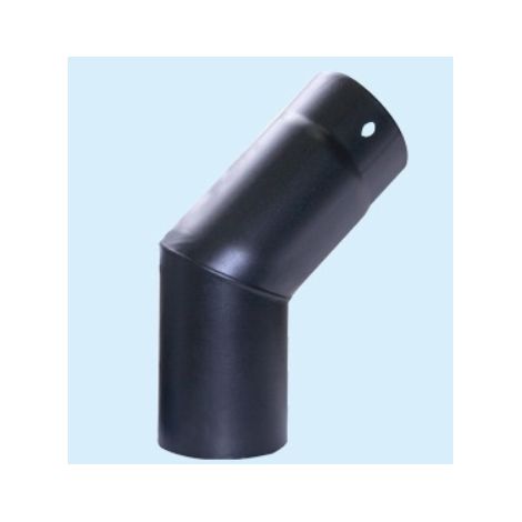 ALA R40200350268 ALASMALTO top Gomito in Acciaio per Stufe a Legna 45° Diametro 120 mm Spessore 1,5 mm con Rivestimento in Smalto Porcellanato TERM colore Nero opaco (1/4)