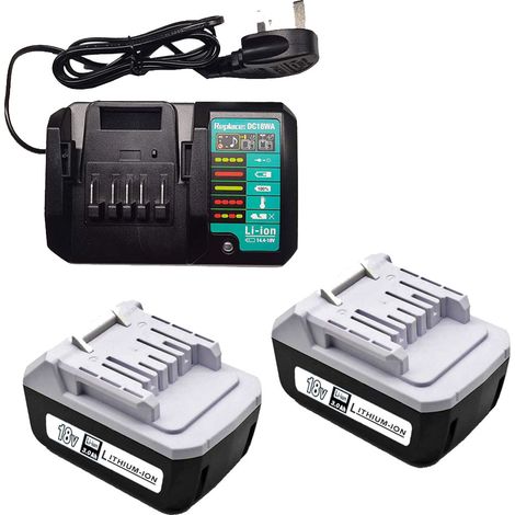 (3 Pack) 2X Battery & 1X Charger for Makita BL1813G 18V 3.0Ah BL1815G BL1820G BL1840G HP457D DF457D DK18041 DK18015 Charger DC18WA (14.4V &18V ) (1/4)