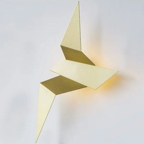 Applique murale LED moderne en forme d'oiseau en vol pour chambre, salon (32,5 cm) (Or) (1/2)