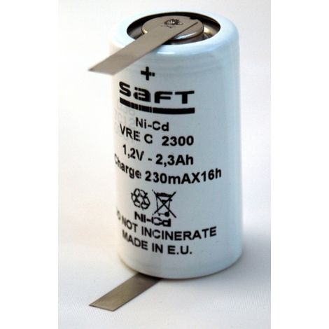 Elément Ni-Cd 1.2V 2.3Ah VREC2300 + cosses a souder -CLG