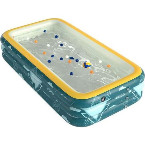 Piscine gonflable familiale 1,5m – PVC résistant – Gonflage automatique rapide – Pour 1-2 personnes – Fond épais pour confort – Enlenk (1/4)
