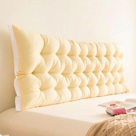 Coussin de tête de lit, tête de lit murale rembourrée, grand coussin pour lit de dortoir, coussin de lecture avec soutien dorsal, Gris, lit simple / 80 x 50 cm (1/5)