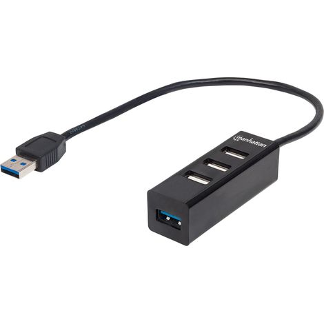 Manhattan Hub USB 3.0/2.0 Combo 4 porte Nero (1/5)