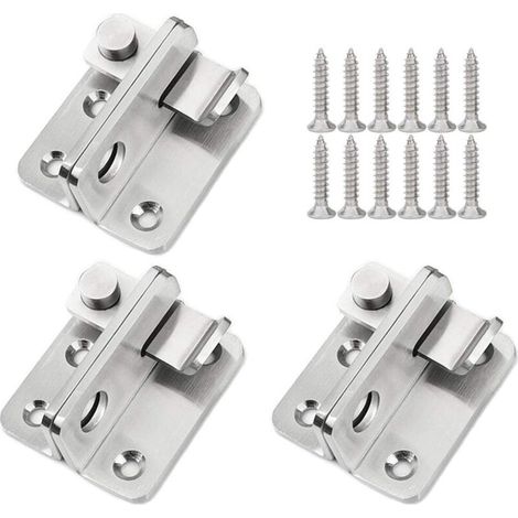 Verrou Pour Portail 3 Pièces Loquet De Portail Moraillon Porte Cadenas Loquet Porte Verrou À Bascule Antivol Loquet Acier Inoxydable Avec Vis Pour Diverses Portes, Gauche Ouvert