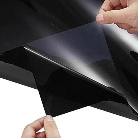 Film teinté de protection solaire UV pour pare-brise de voiture, noir, auto-adhésif, transmission 1-50 % (1/3)