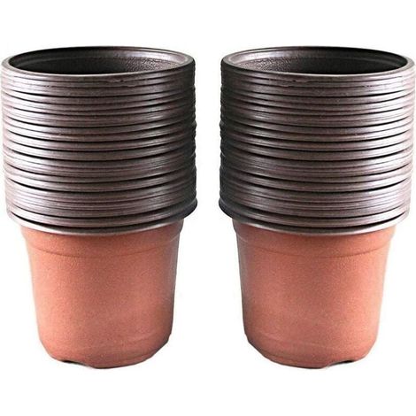 100 macetas de plástico para plántulas de 10 cm, suaves y deformables, no se rompen fácilmente. (1/4)