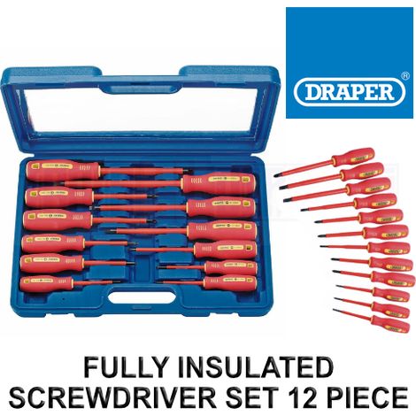 Draper VDE Approved Fully Insulated 12-Piece Screwdriver Set with Soft Grip Handles (1/3)