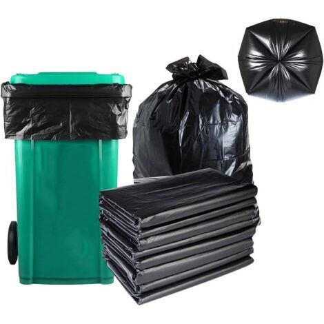 50 pezzi, sacchi per la spazzatura, sacchi per la spazzatura in plastica nera, sacchi per la spazzatura grandi e spessi, adatti per casa, cucina, giardino, ecc. (80x100 cm) (1/5)
