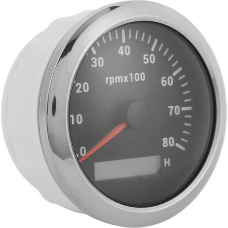 Compte-tours à aiguille 85mm 0-8000tr/min, rétroéclairage 7 couleurs, étanche IP67, pour bateau, marine, camping-car, 9-32V, noir (1/5)
