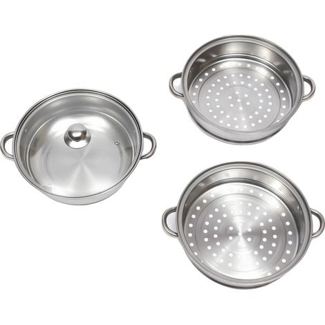 Dampfgarer, dreilagig, hitzebeständig, Silber (1/2)